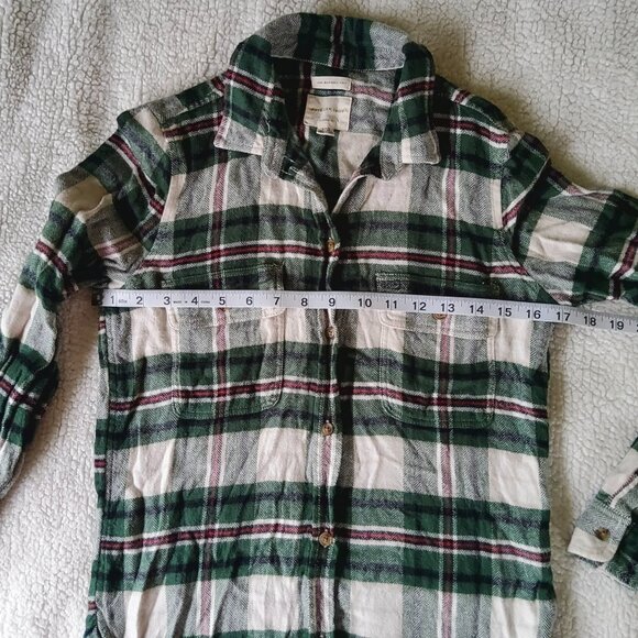 American Eagle Green Plaid Classic Fit Soft Flannel Button Down Shirt Pockets! - Picture 5 of 5